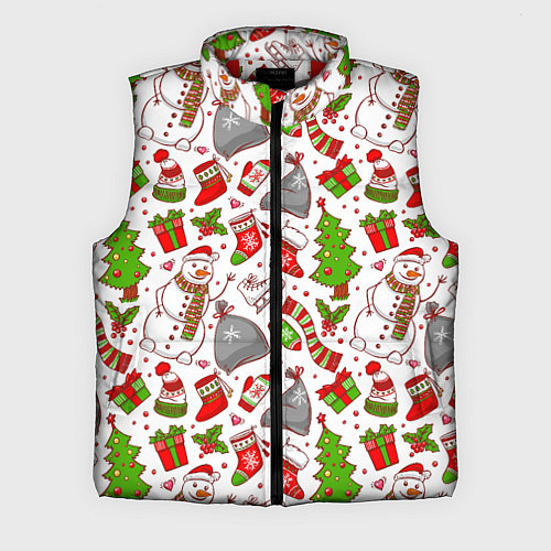 Мужской жилет Новогодний фон / 3D-Красный – фото 1