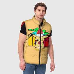 Мужской жилет New Year Pikachu, цвет: 3D-красный — фото 2