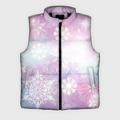 Мужской жилет Снежинки / 3D-Черный – фото 1