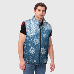 Мужской жилет Снежное Настроенние, цвет: 3D-красный — фото 2