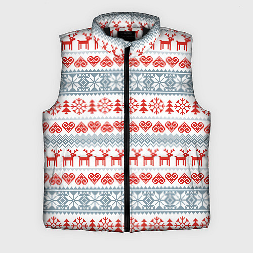 Мужской жилет Новогодний пиксельный узор / 3D-Черный – фото 1
