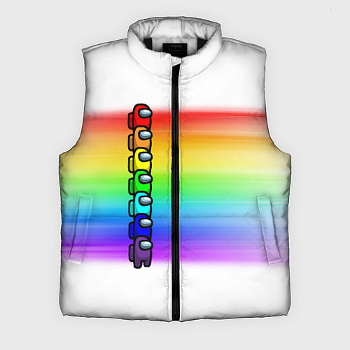 Мужской жилет AMONG US - РАДУГА / 3D-Черный – фото 1