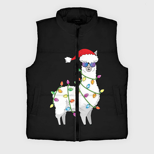 Мужской жилет Рождественская Лама / 3D-Черный – фото 1