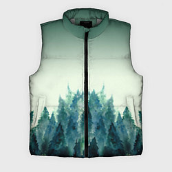 Мужской жилет Акварельный лес градиент, цвет: 3D-светло-серый