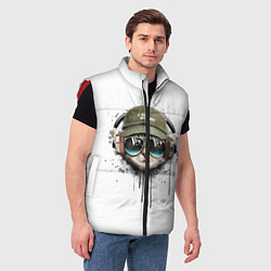 Мужской жилет Крутой кот, цвет: 3D-красный — фото 2