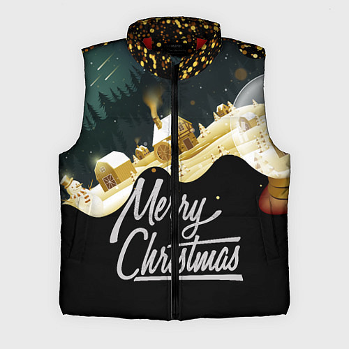 Мужской жилет Новогодняя деревня / 3D-Красный – фото 1