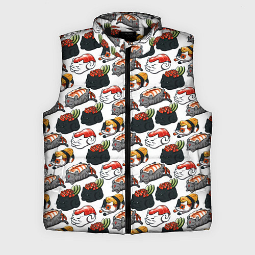 Мужской жилет Котики Суши / 3D-Черный – фото 1
