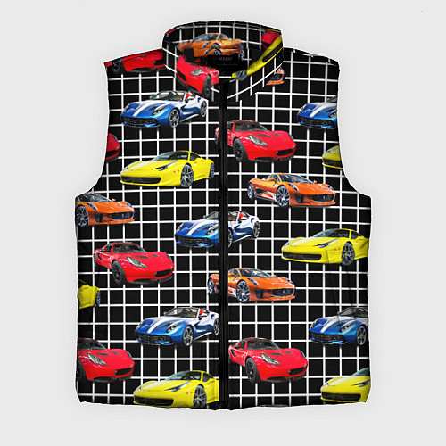 Мужской жилет Гоночные тачки / 3D-Черный – фото 1