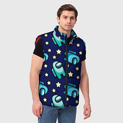 Мужской жилет Among Us Звёзды, цвет: 3D-красный — фото 2