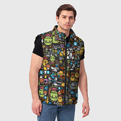 Мужской жилет АНИМЕ СМАЙЛЫ, цвет: 3D-черный — фото 2