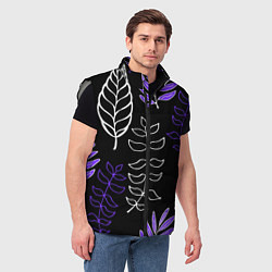 Мужской жилет Листья, цвет: 3D-светло-серый — фото 2