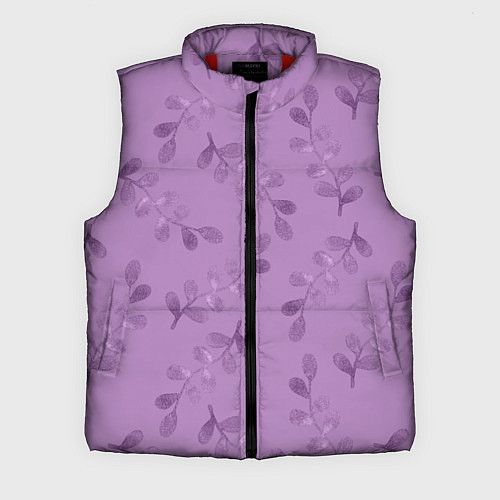 Мужской жилет Листья на фиолетовом фоне / 3D-Красный – фото 1