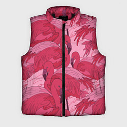 Мужской жилет Розовые фламинго, цвет: 3D-черный