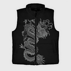 Мужской жилет ЧБ Дракон