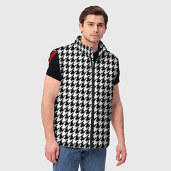 Мужской жилет Гусиная лапка, цвет: 3D-красный — фото 2