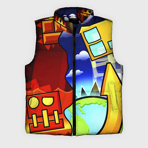 Мужской жилет Geometry Dash / 3D-Черный – фото 1