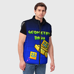 Мужской жилет Geometry Dash, цвет: 3D-светло-серый — фото 2