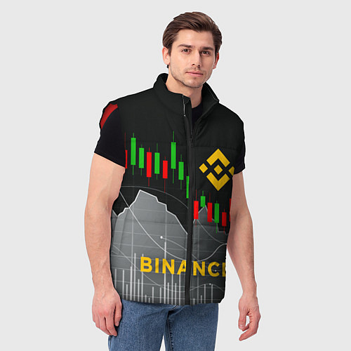 Мужской жилет BINANCE БИНАНС ГРАФИК / 3D-Красный – фото 3