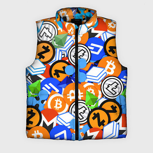 Мужской жилет КРИПТОВАЛЮТЫ CRYPTOCURRENCY / 3D-Черный – фото 1