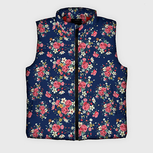 Мужской жилет Розы и Ромашки / 3D-Красный – фото 1