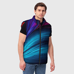 Мужской жилет НЕОНОВЫЙ ПОЛОСЫ, цвет: 3D-красный — фото 2