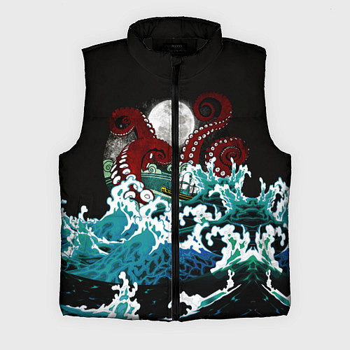 Мужской жилет Корабль на Волнах Кракен / 3D-Черный – фото 1