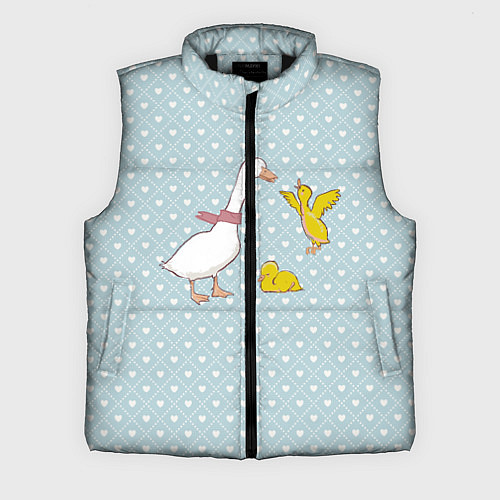 Мужской жилет Утка и утята / 3D-Черный – фото 1