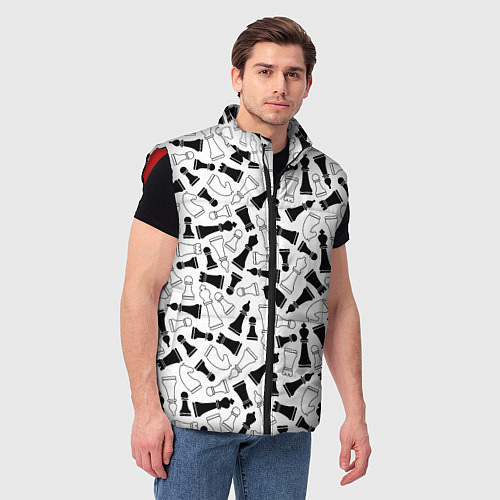 Мужской жилет Шахматы / 3D-Красный – фото 3