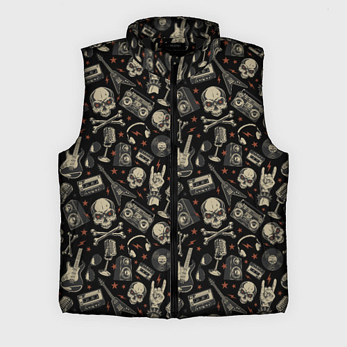 Мужской жилет Scull pattern rock / 3D-Черный – фото 1