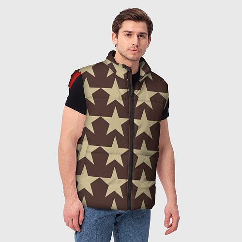 Мужской жилет Шампанские звёзды / 3D-Красный – фото 3