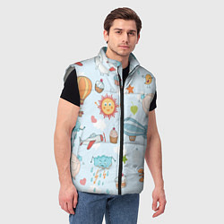 Мужской жилет Детские рисунки, цвет: 3D-светло-серый — фото 2