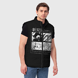 Мужской жилет Бродячие псы Ацуши и акутагава, цвет: 3D-черный — фото 2