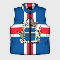 Мужской жилет Флаг и Герб Исландии, цвет: 3D-светло-серый