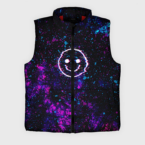 Мужской жилет GLITCH SMILE ГЛИТЧ СМАЙЛ / 3D-Красный – фото 1