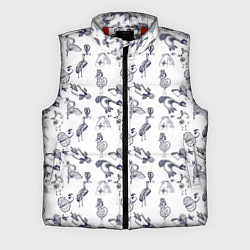Мужской жилет Скетч сказочные птицы, цвет: 3D-красный