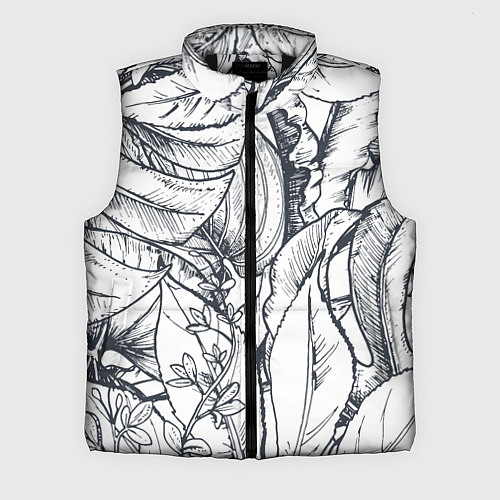Мужской жилет Тропические листья / 3D-Черный – фото 1