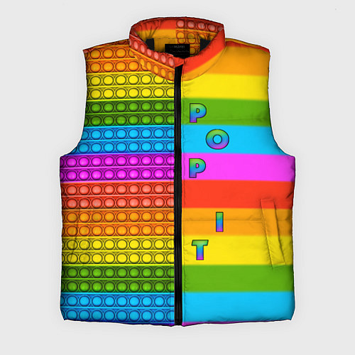 Мужской жилет POP it вертикальная надпись / 3D-Черный – фото 1