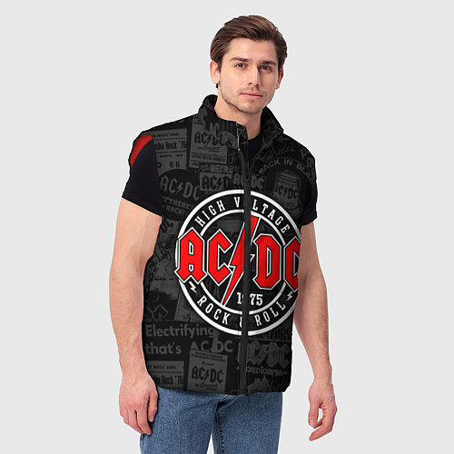 Мужской жилет AC DC HIGH VOLTAGE / 3D-Красный – фото 3