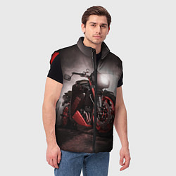 Мужской жилет СУПЕРБАЙК, цвет: 3D-красный — фото 2