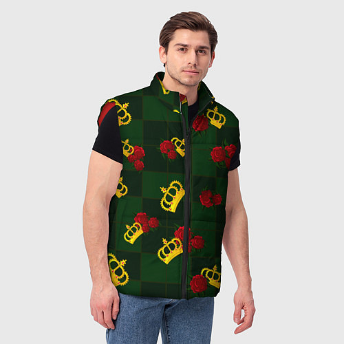 Мужской жилет Короны и розы / 3D-Красный – фото 3