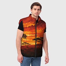 Мужской жилет АФРИКАНСКАЯ САВАННА, цвет: 3D-красный — фото 2