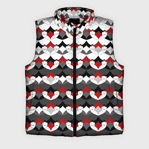 Мужской жилет Абстрактный красно-серый узор / 3D-Красный – фото 1