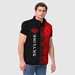 Мужской жилет Nissan Skyline - Paint Vertical, цвет: 3D-черный — фото 2
