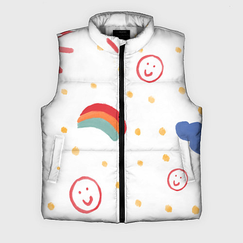 Мужской жилет Детский рисунок / 3D-Светло-серый – фото 1