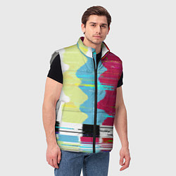 Мужской жилет TV glitch, цвет: 3D-светло-серый — фото 2
