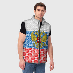 Мужской жилет Россия Алатырь, цвет: 3D-черный — фото 2