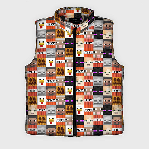 Мужской жилет MINECRAFT КУБИКИ ПЕРСОНАЖИ / 3D-Черный – фото 1