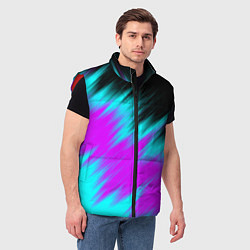 Мужской жилет НЕОНОВЫЕ ПОЛОСЫ И НИЧЕГО ЛИШНЕГО NEON STRIPES, цвет: 3D-красный — фото 2