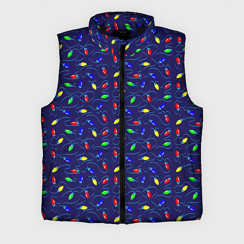Мужской жилет Разноцветные Лампочки / 3D-Черный – фото 1