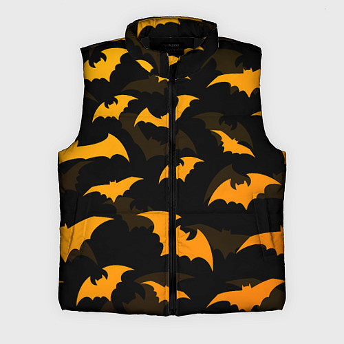 Мужской жилет ЛЕТУЧИЕ МЫШИ НОЧЬ ХЕЛЛОУИН HALLOWEEN NIGHT BATS / 3D-Черный – фото 1